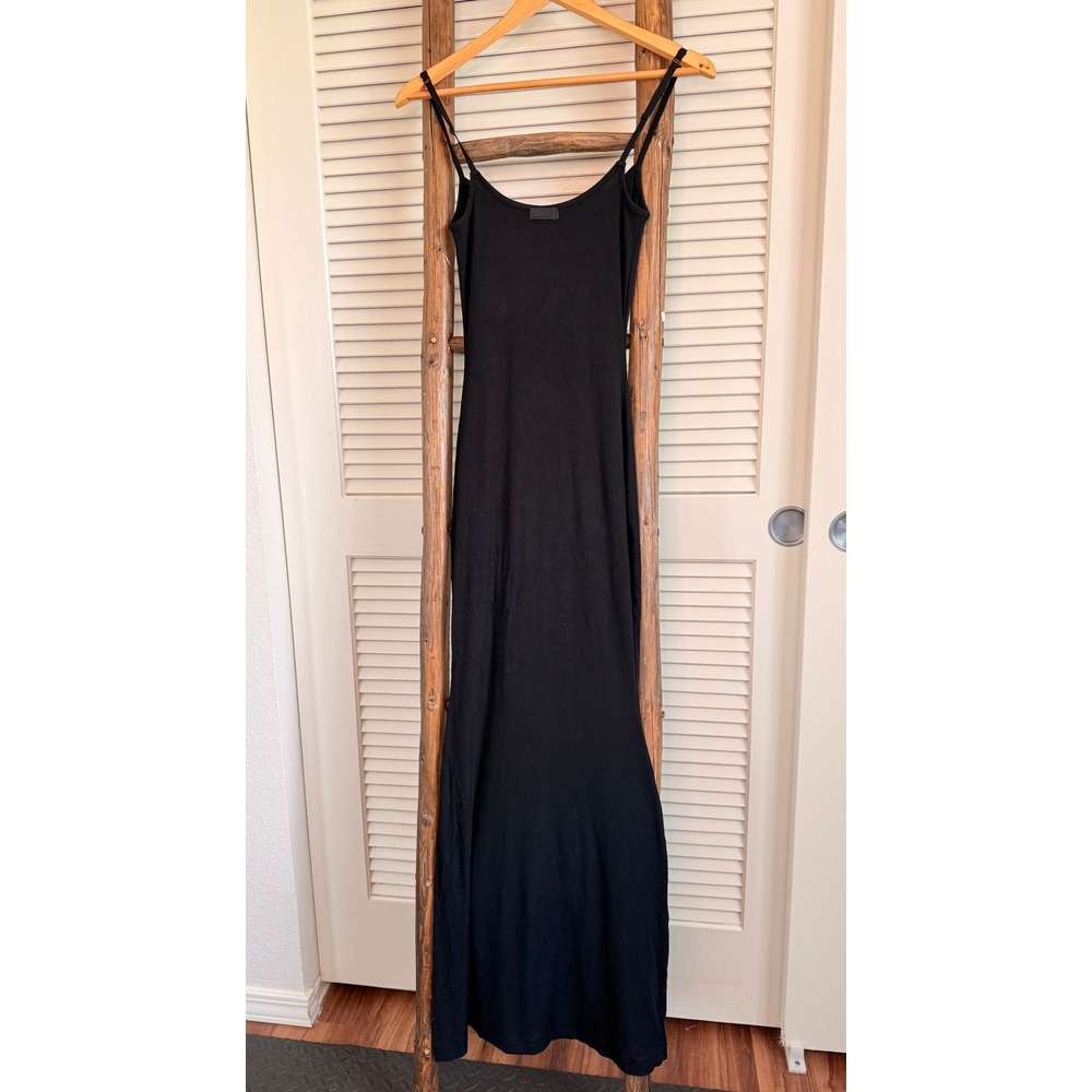 SKIMS Ribbed Maxi Dress Small Black - Picture 3 of 5